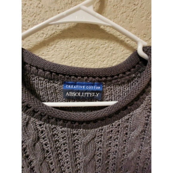 Creative Cotton Absolutely Knit Sweater, Size Medium Gray - Picture 2 of 3